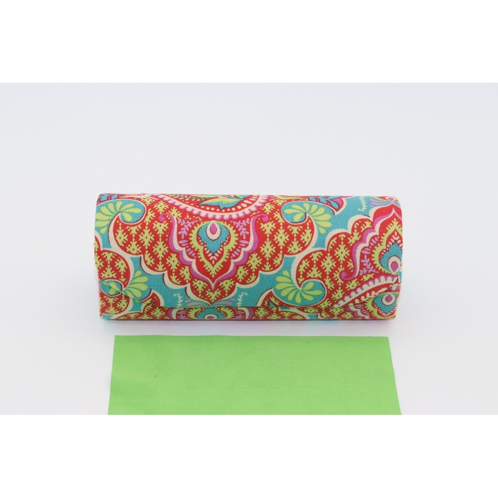 Vera Bradley Hard Shell Eyeglass Case Paisley Floral Pink Blue with Cloth - Picture 4 of 7